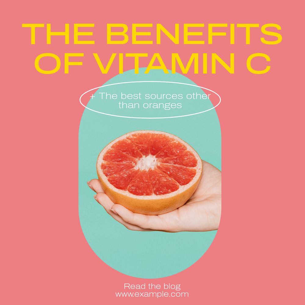 Benefits of vitamin c Instagram post template, editable text