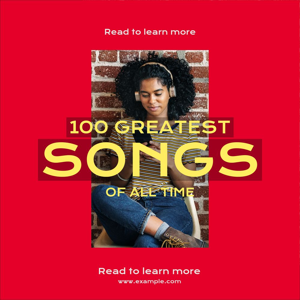 Greatest songs Instagram post template, editable design