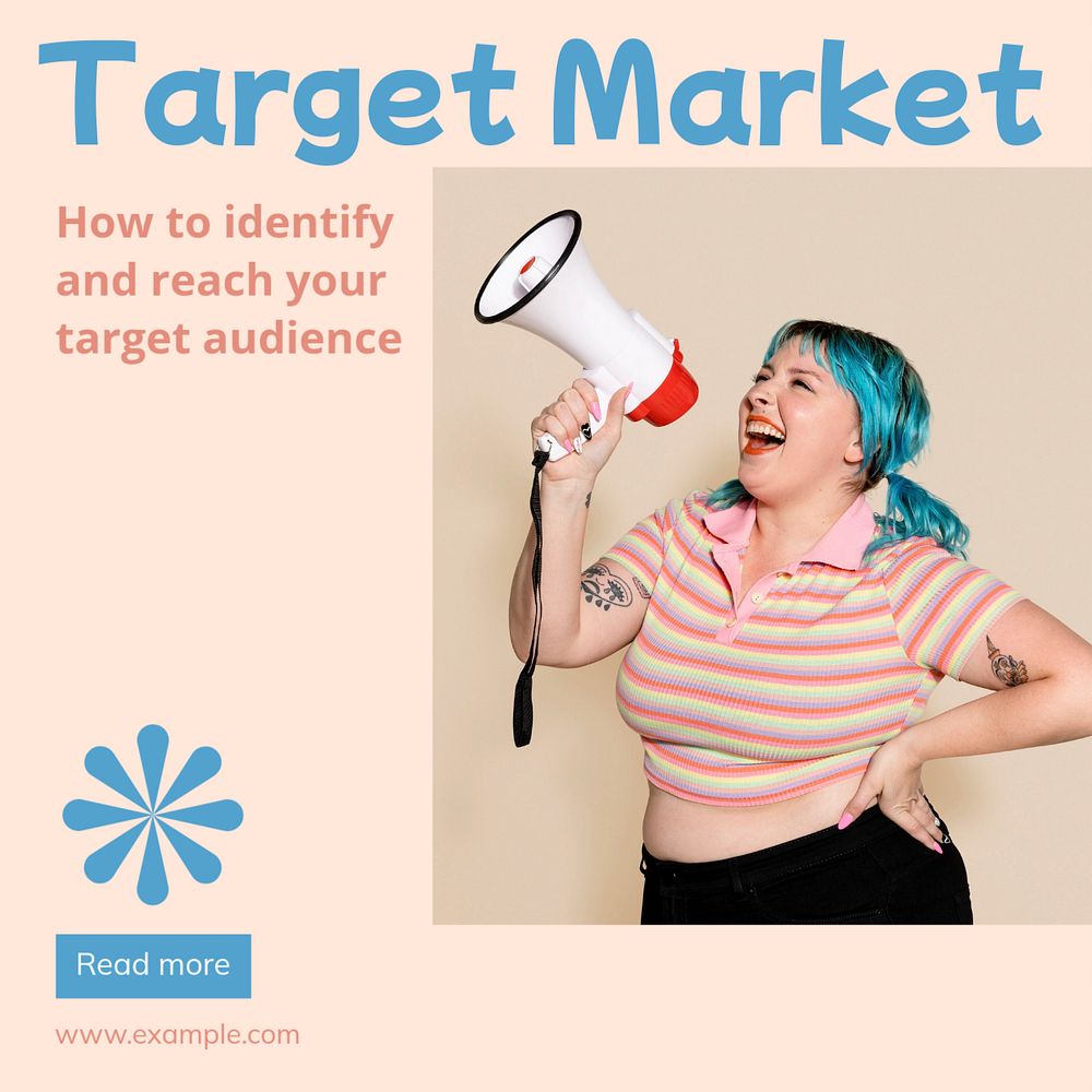 Target market Instagram post template, editable text