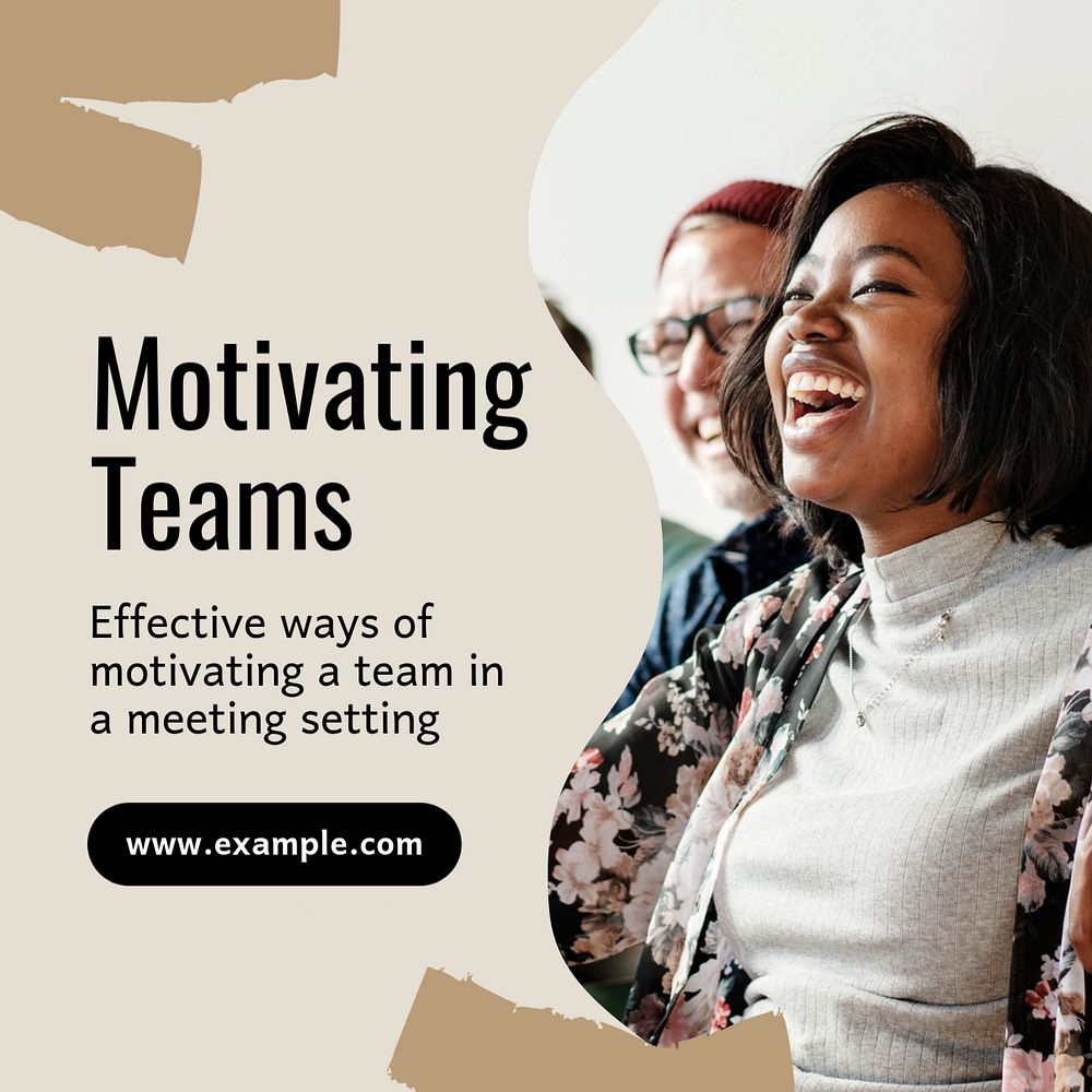 Motivating teams Instagram post template, editable text