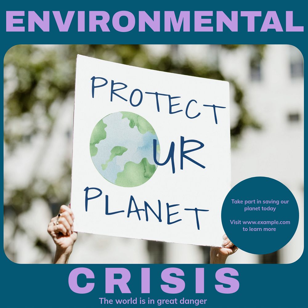 Environmental crisis Instagram post template, editable design