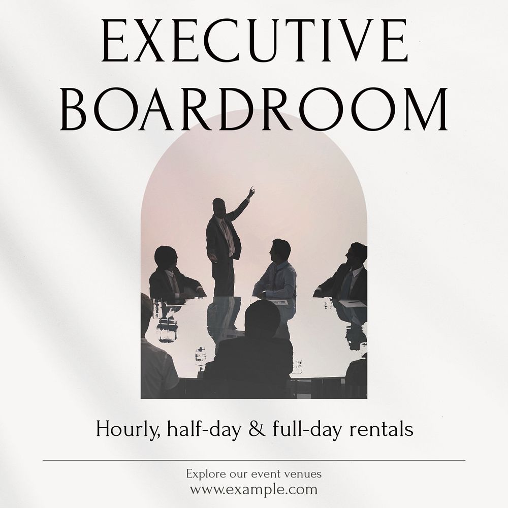 Executive boardroom Instagram post template, editable design