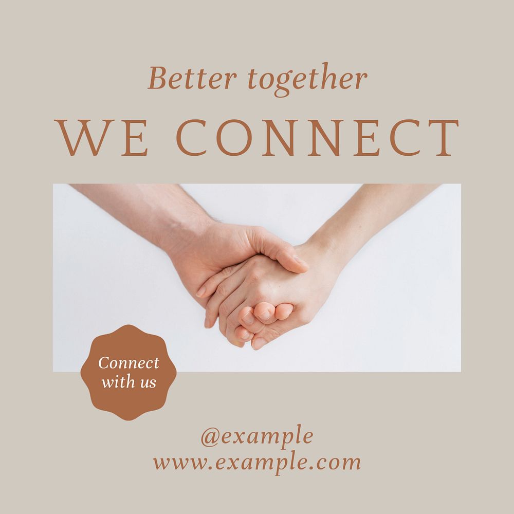 We connect Instagram post template, editable text