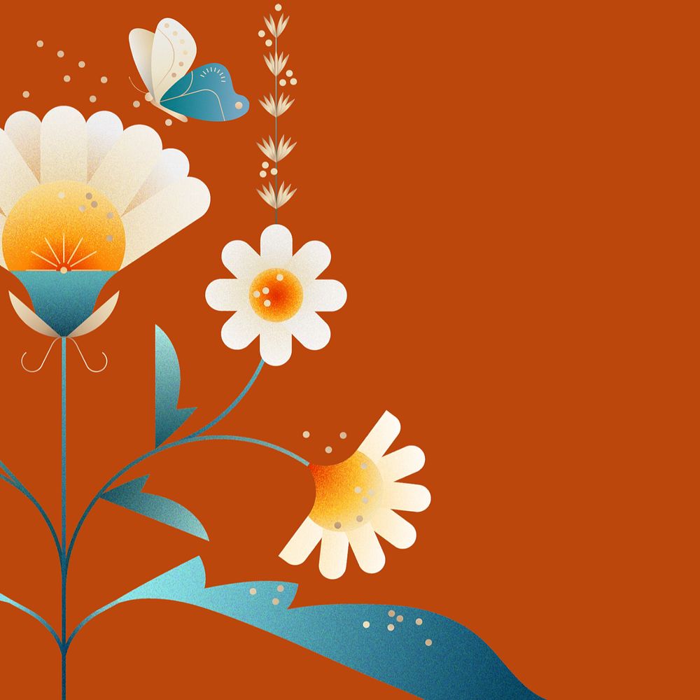 Orange daisy floral design space, editable design