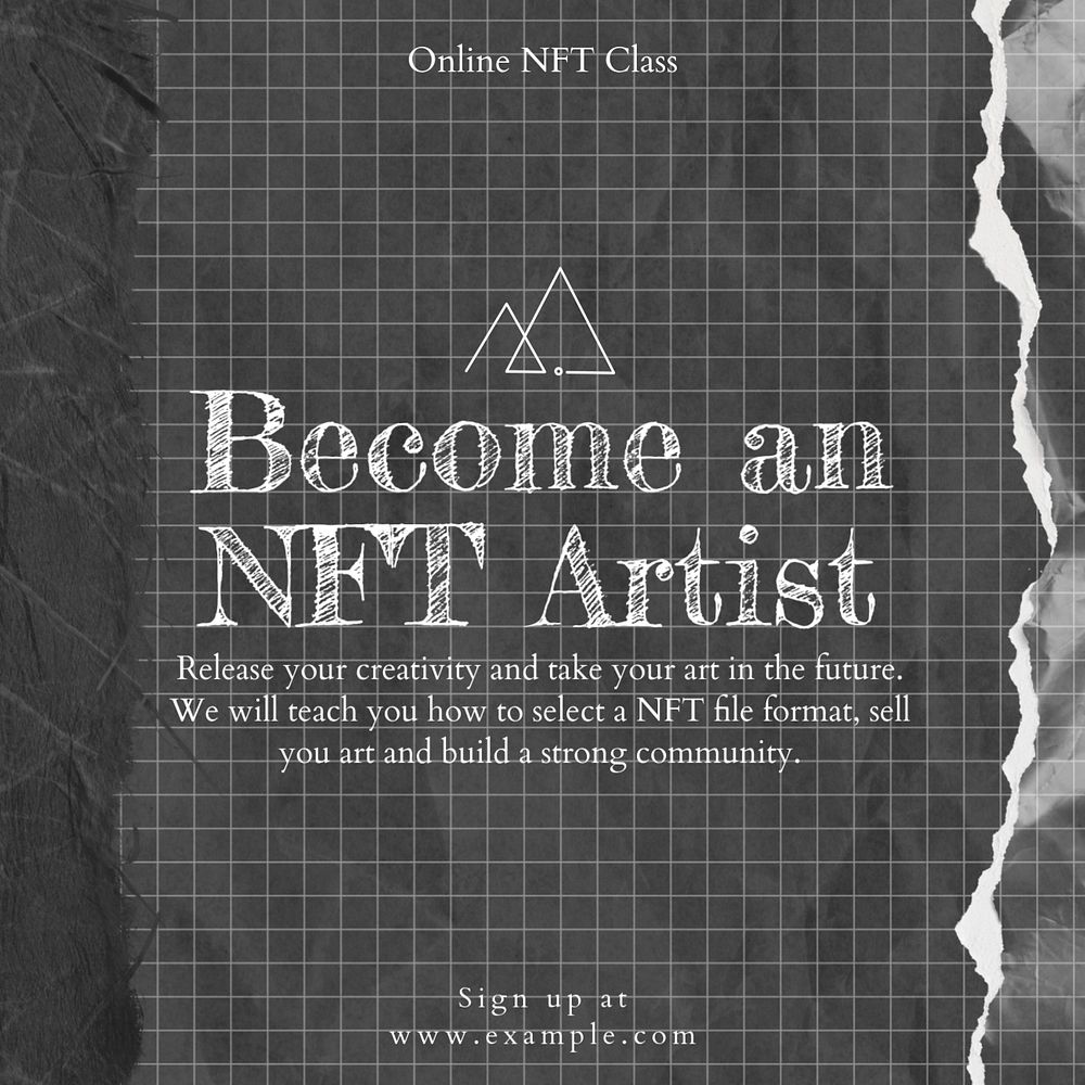 NFT artist Instagram post template, editable text