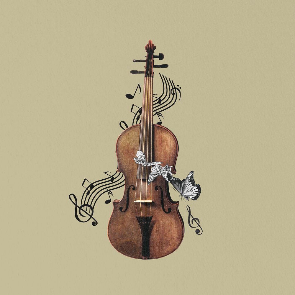 Violin, editable musical instrument. Remixed by rawpixel.