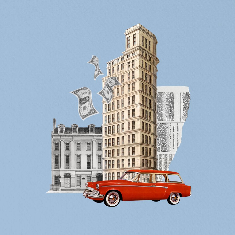 Real estate purchase, editable finance collage. Remixed by rawpixel.