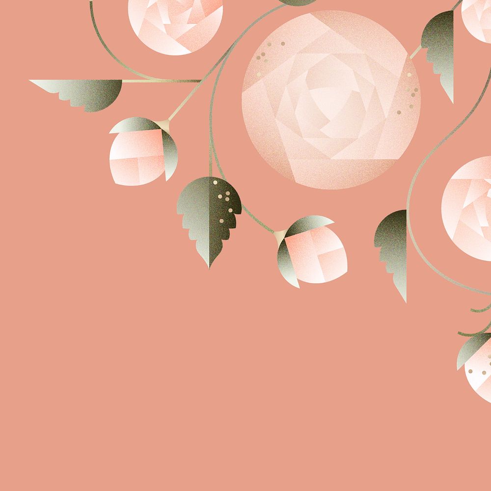 Peach geometric rose design space, editable design