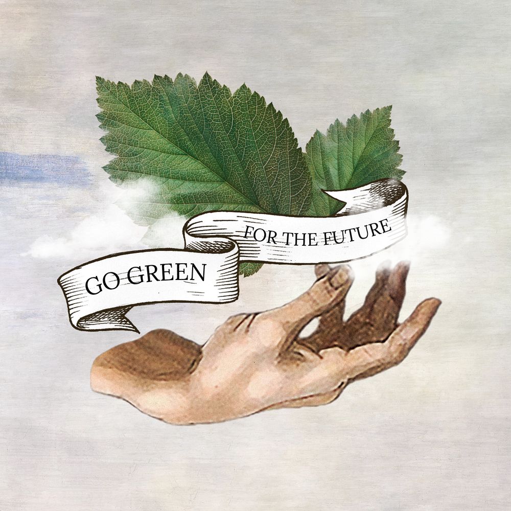 Go green word editable collage art. Remixed by rawpixel.