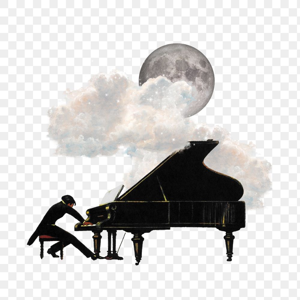 Pianist, editable png classical music collage. Remixed by rawpixel.