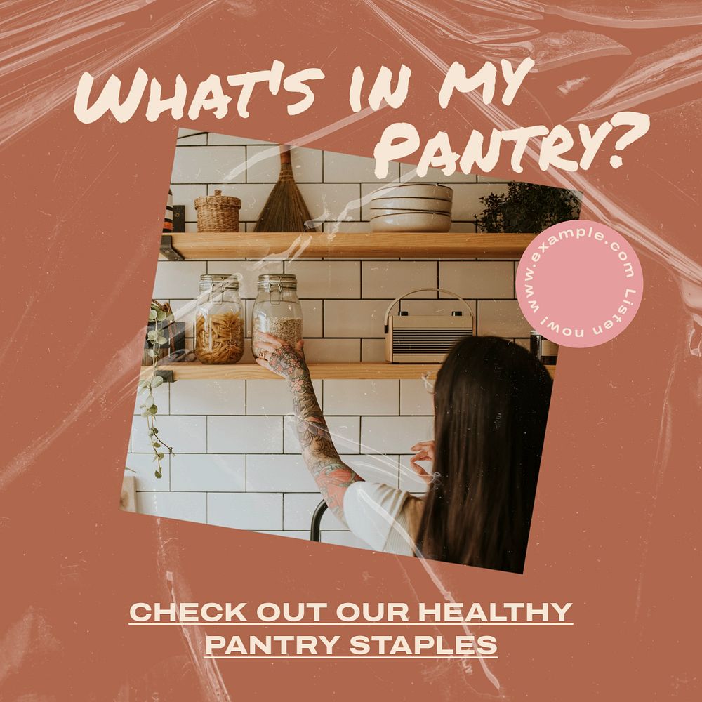 Pantry Instagram post template, editable text