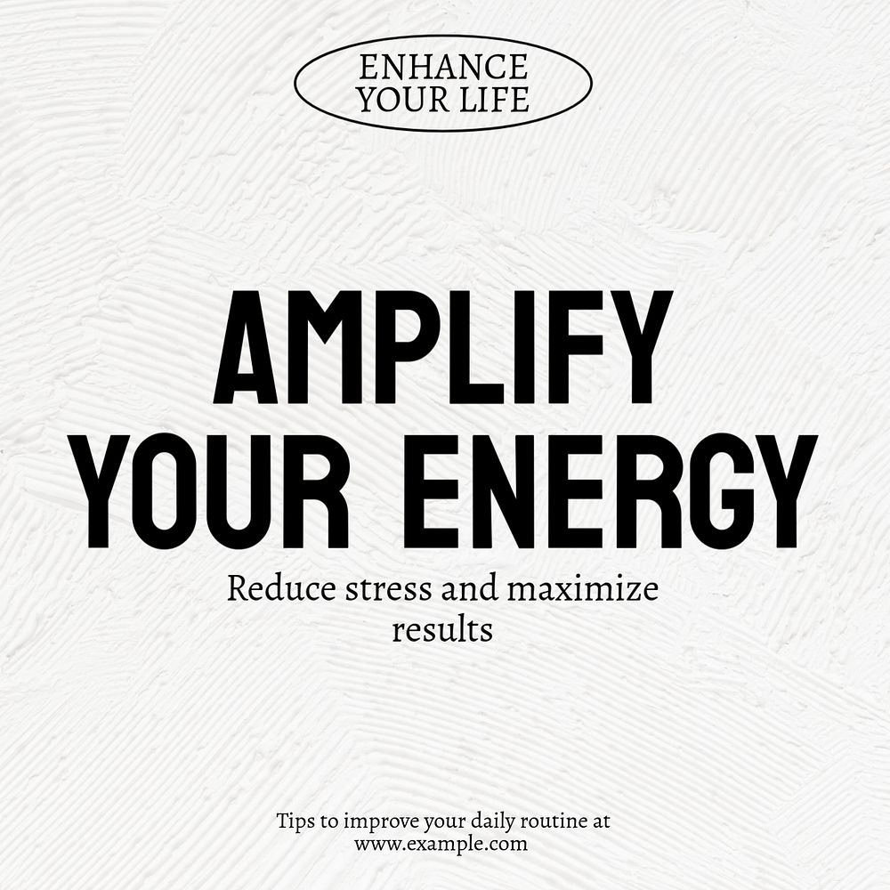 Amplify your energy Instagram post template, editable text