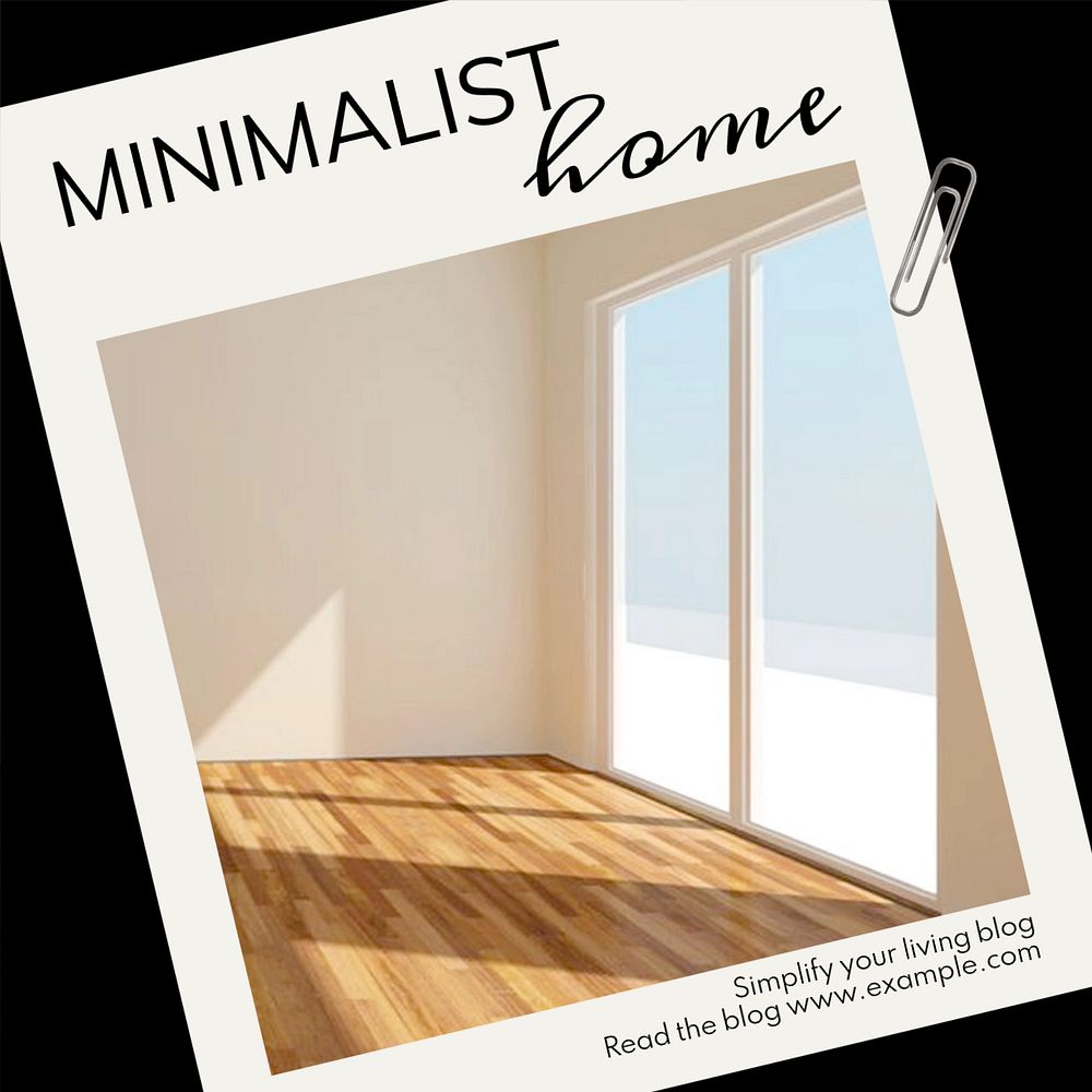 Minimalist home Instagram post template, editable text