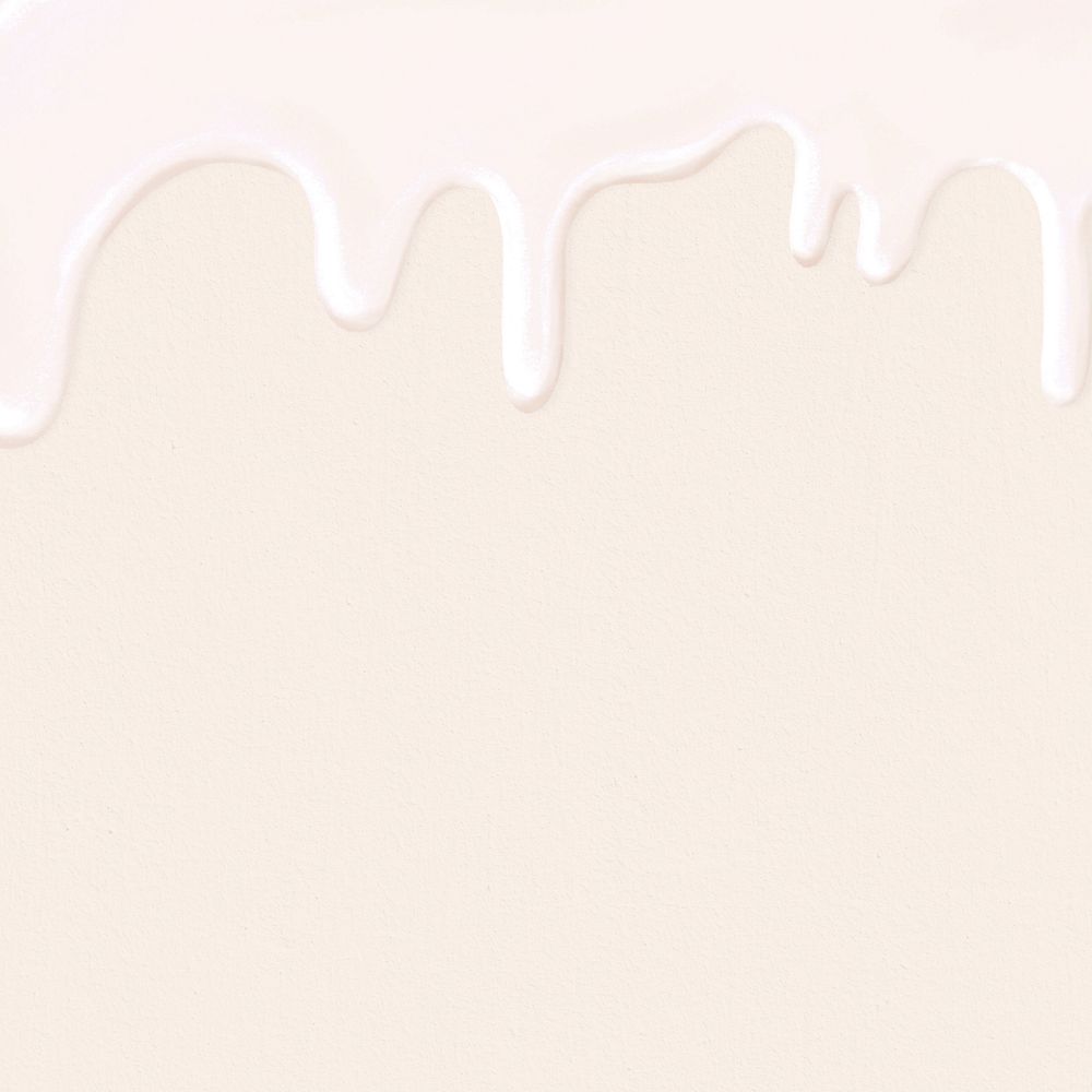 Melting white chocolate background, beige border, editable design