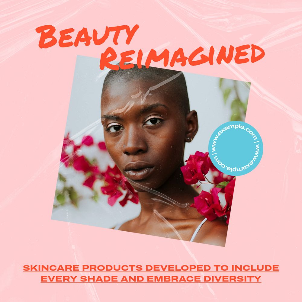 Beauty reimagined Instagram post template, editable text