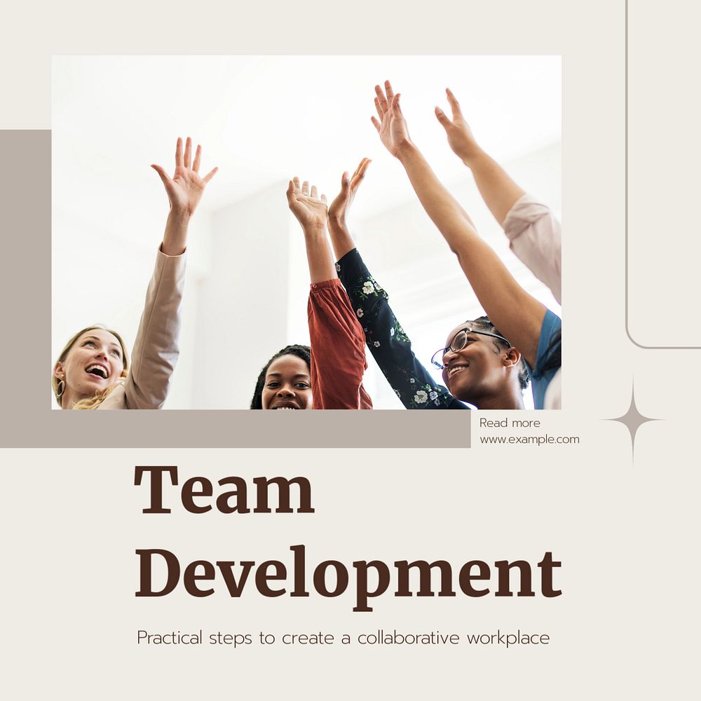 Team development Instagram post template, editable text