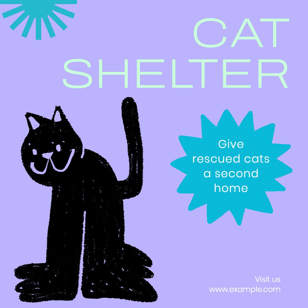 Cat shelter Instagram post template