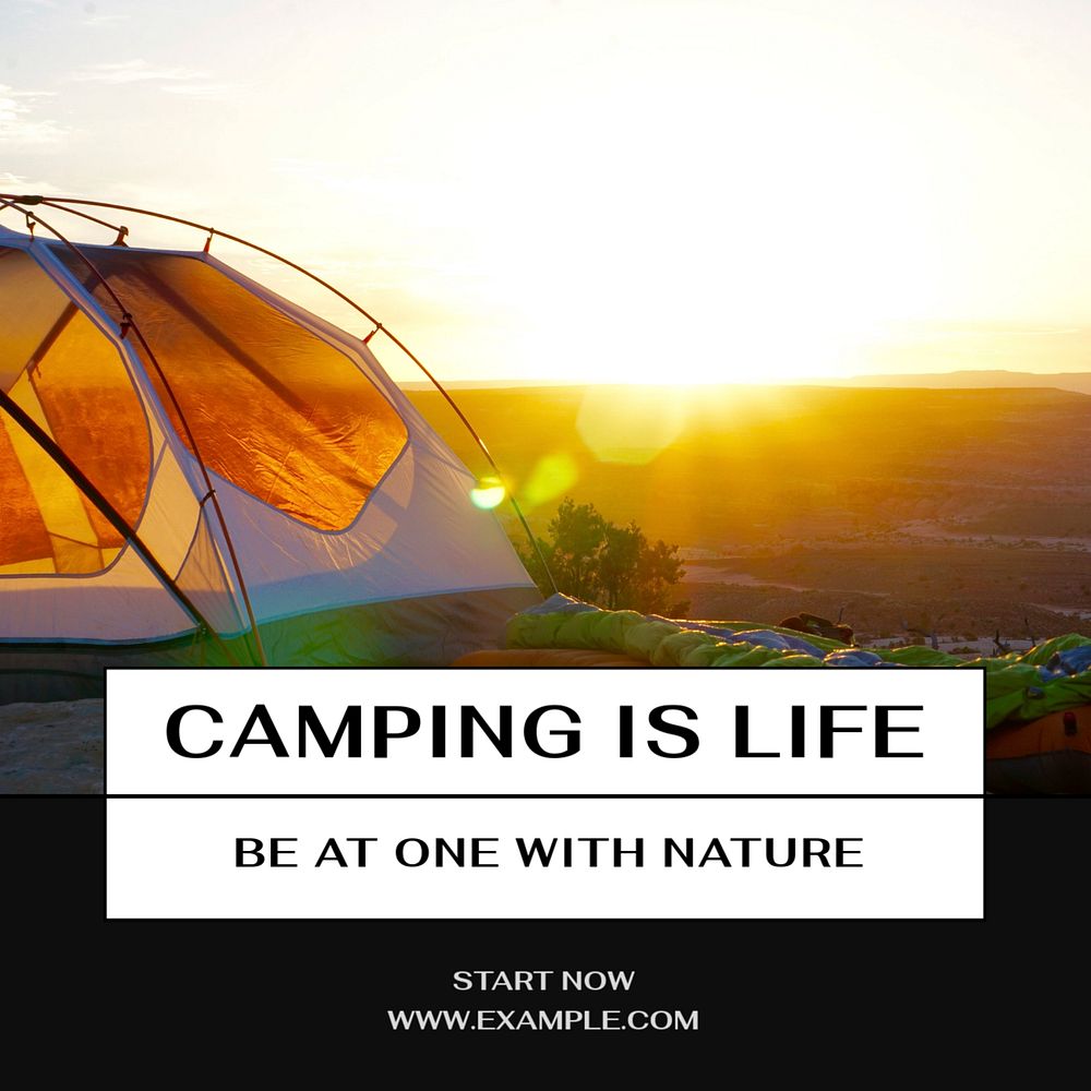 Camping Instagram post template, editable design