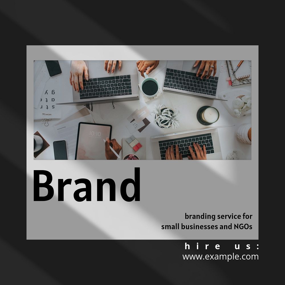 Branding service Instagram post template, editable text