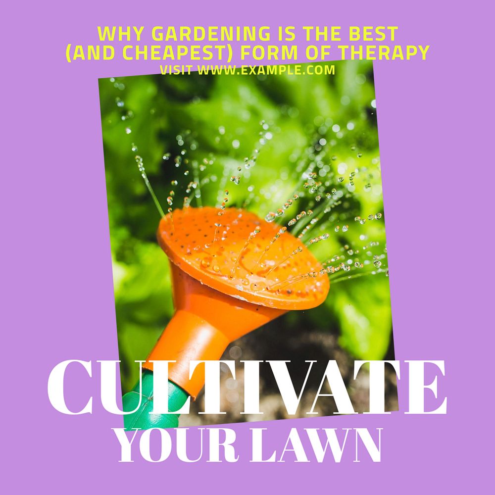 Gardening Instagram post template, editable design