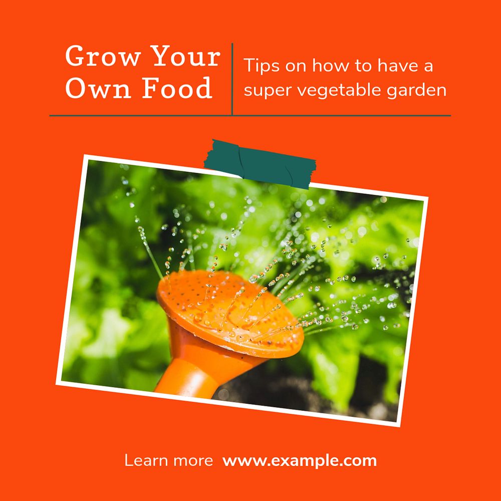 Grow your food Instagram post template, editable design