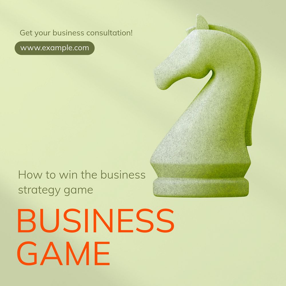 Business game Instagram post template, editable text