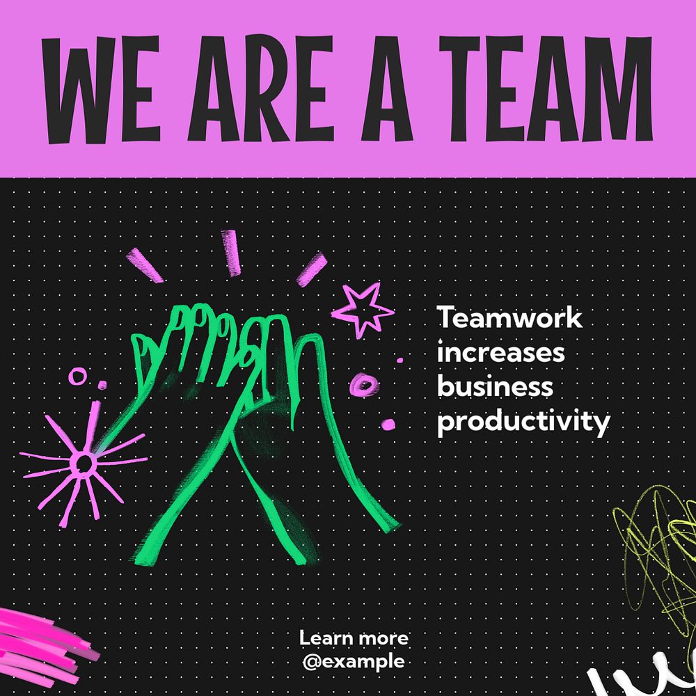 Business teamwork Instagram post template, editable text