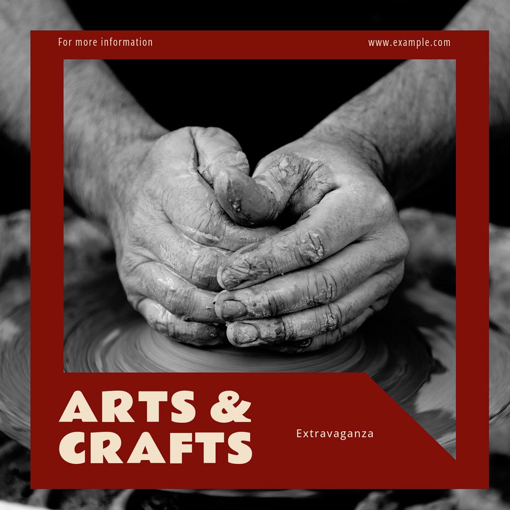 Arts & crafts event Instagram post template, editable design