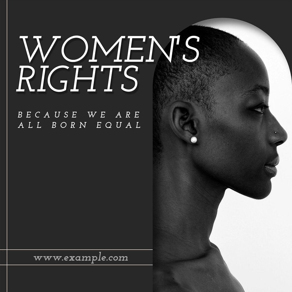 Women's rights Instagram post template, editable text