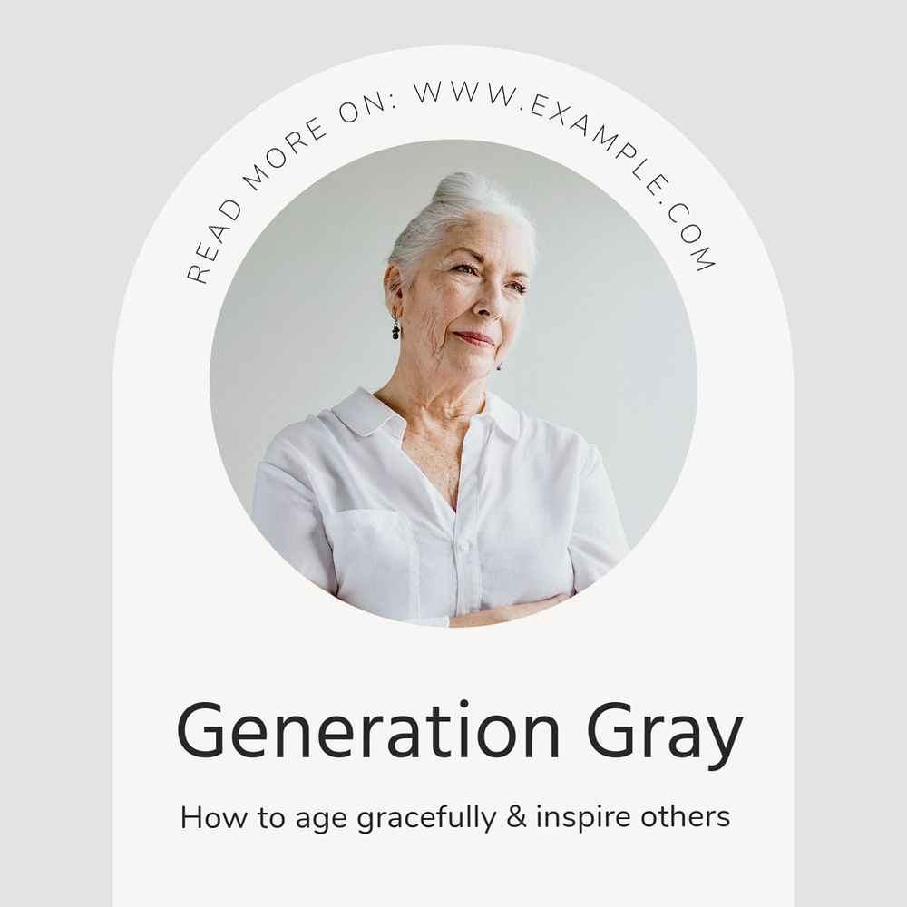 Generation gray Instagram post template, editable text