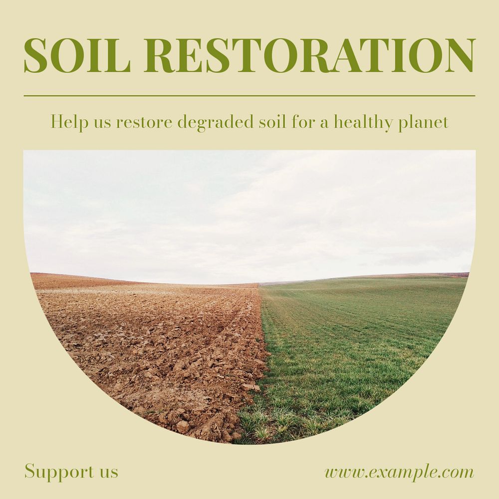 Soil restoration Instagram post template, editable text