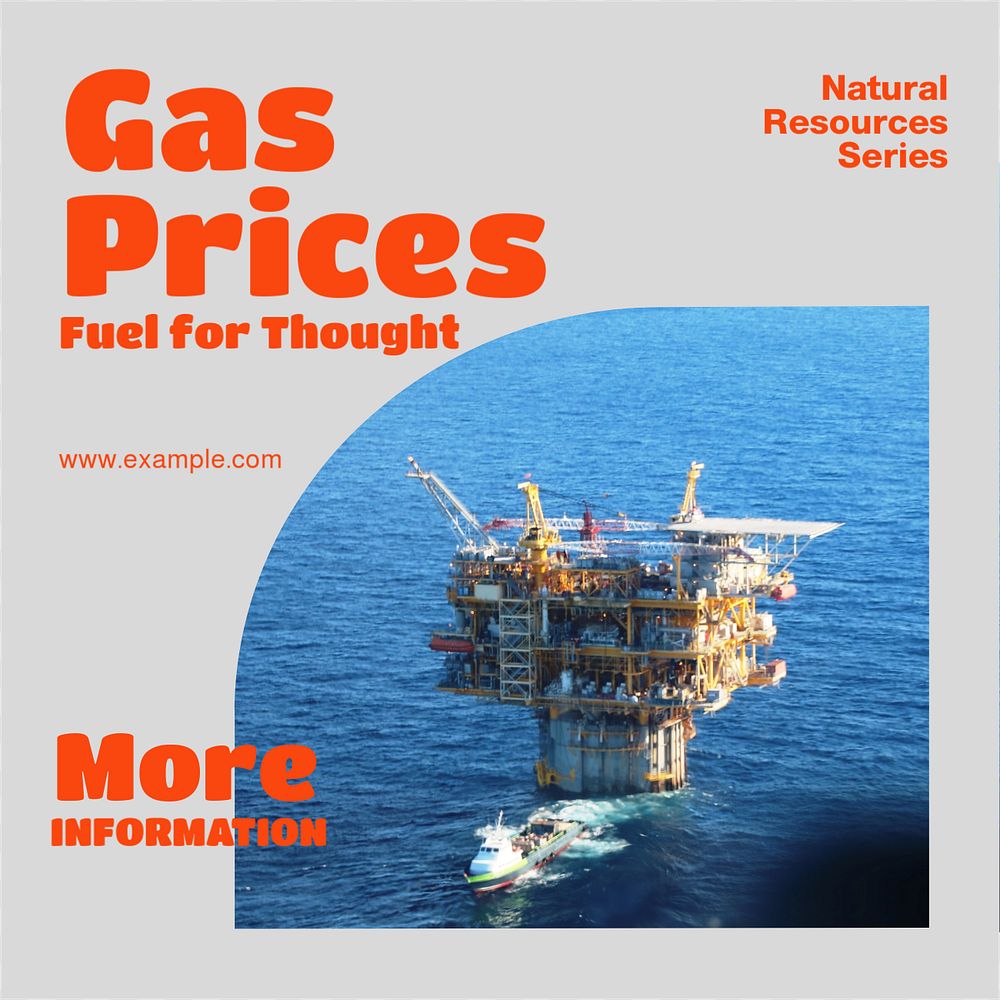 Gas prices Instagram post template, editable design