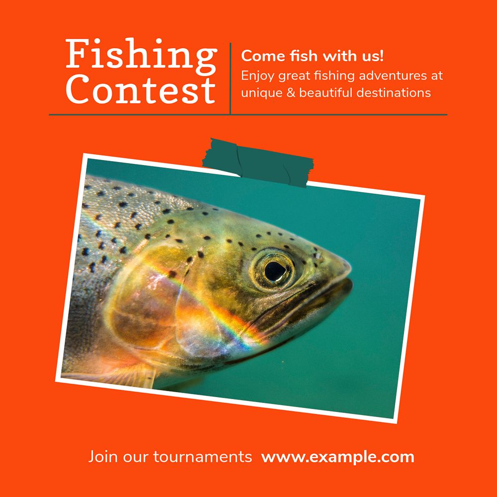 Fishing contest Instagram post template, editable design