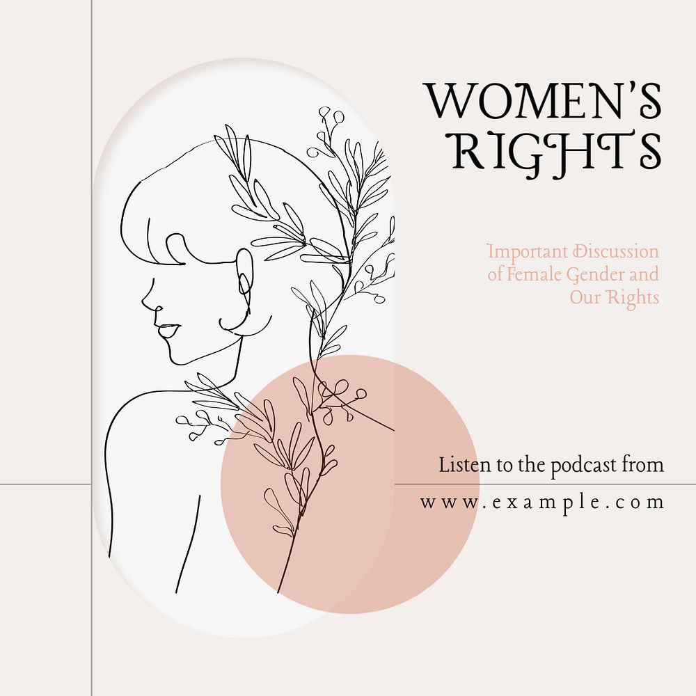 Women's rights Instagram post template, editable text