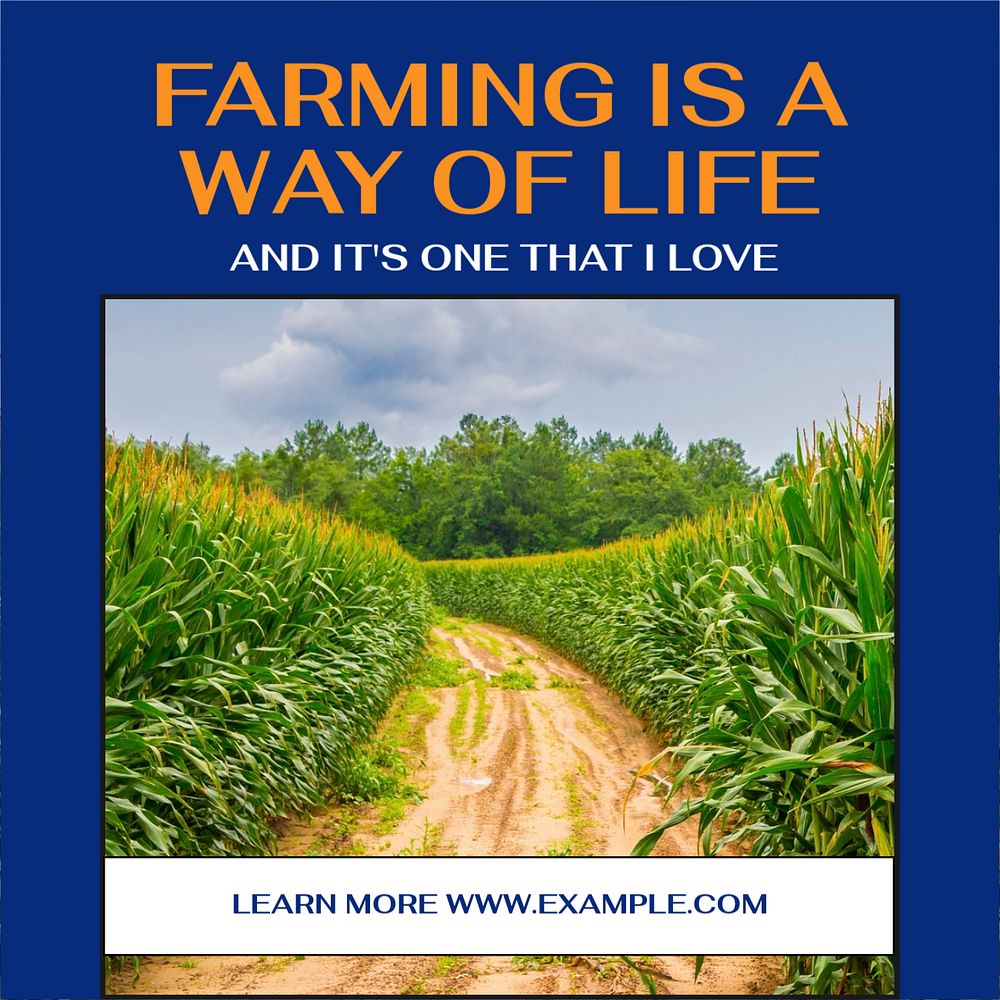 Farming Instagram post template, editable design