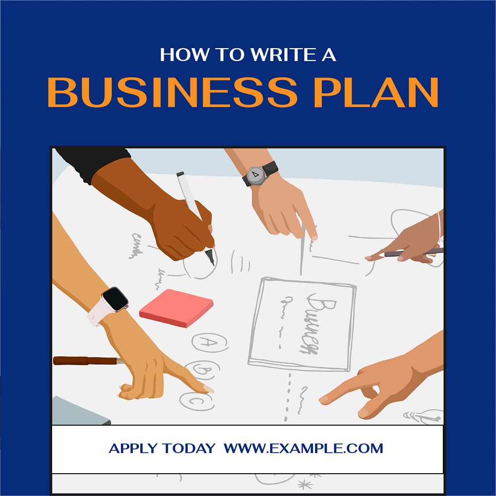 Business plan Instagram post template, editable design