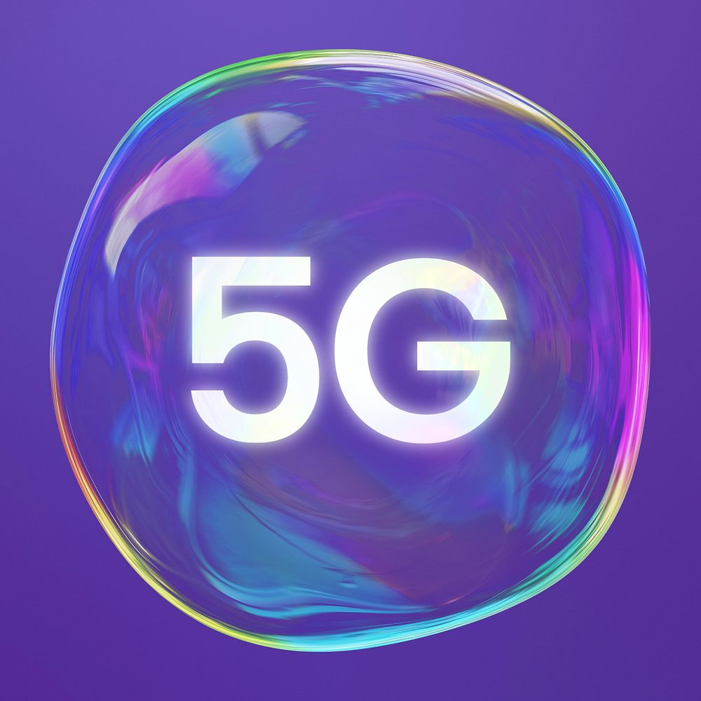 5G network bubble, editable digital remix design