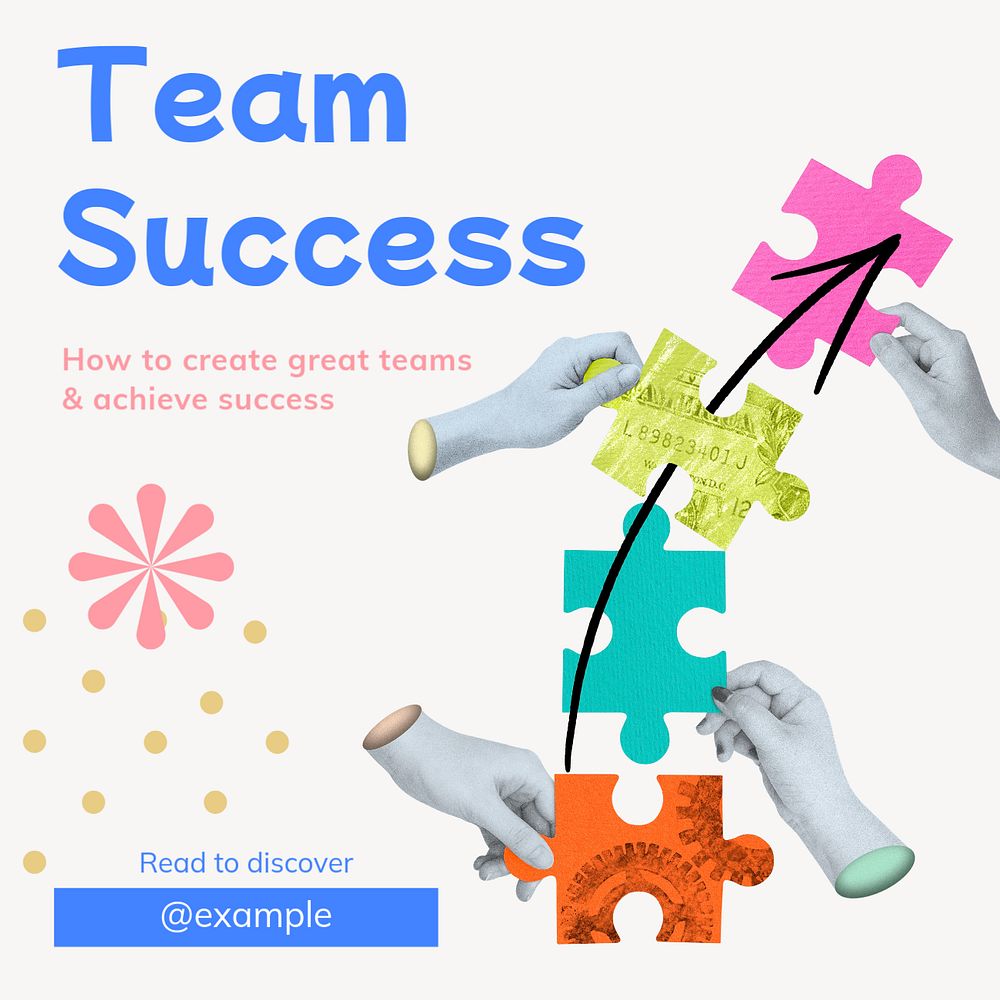 Team success Instagram post template, editable text