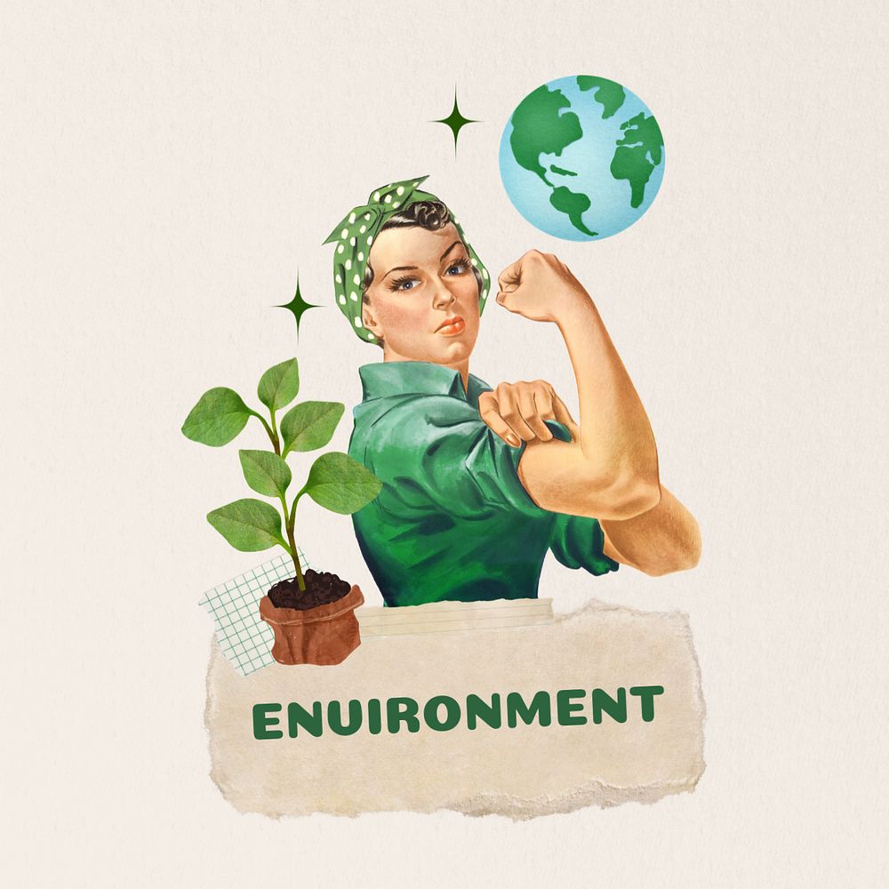 Environment word editable collage art. Remixed by rawpixel.