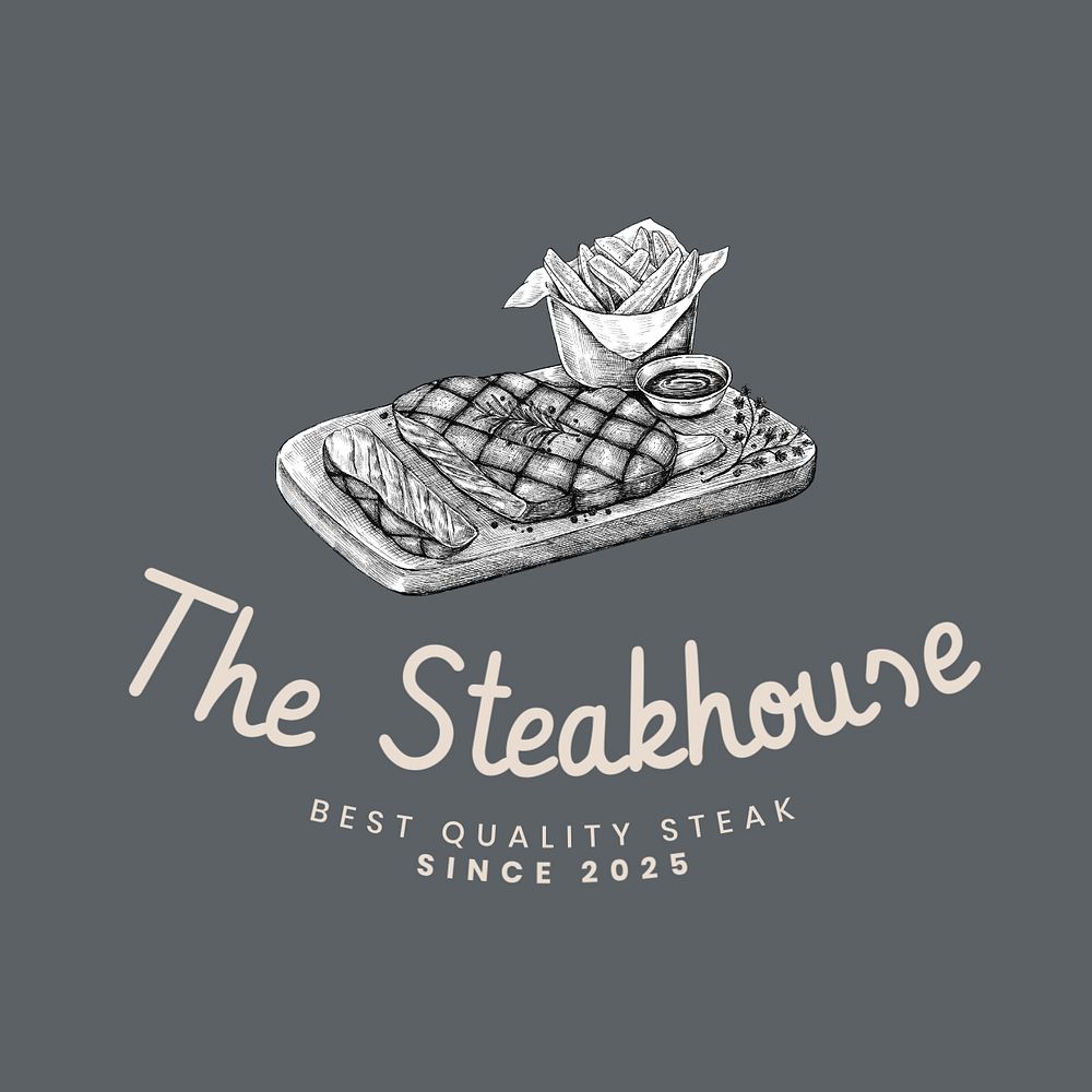 The steakhouse  logo template, editable design