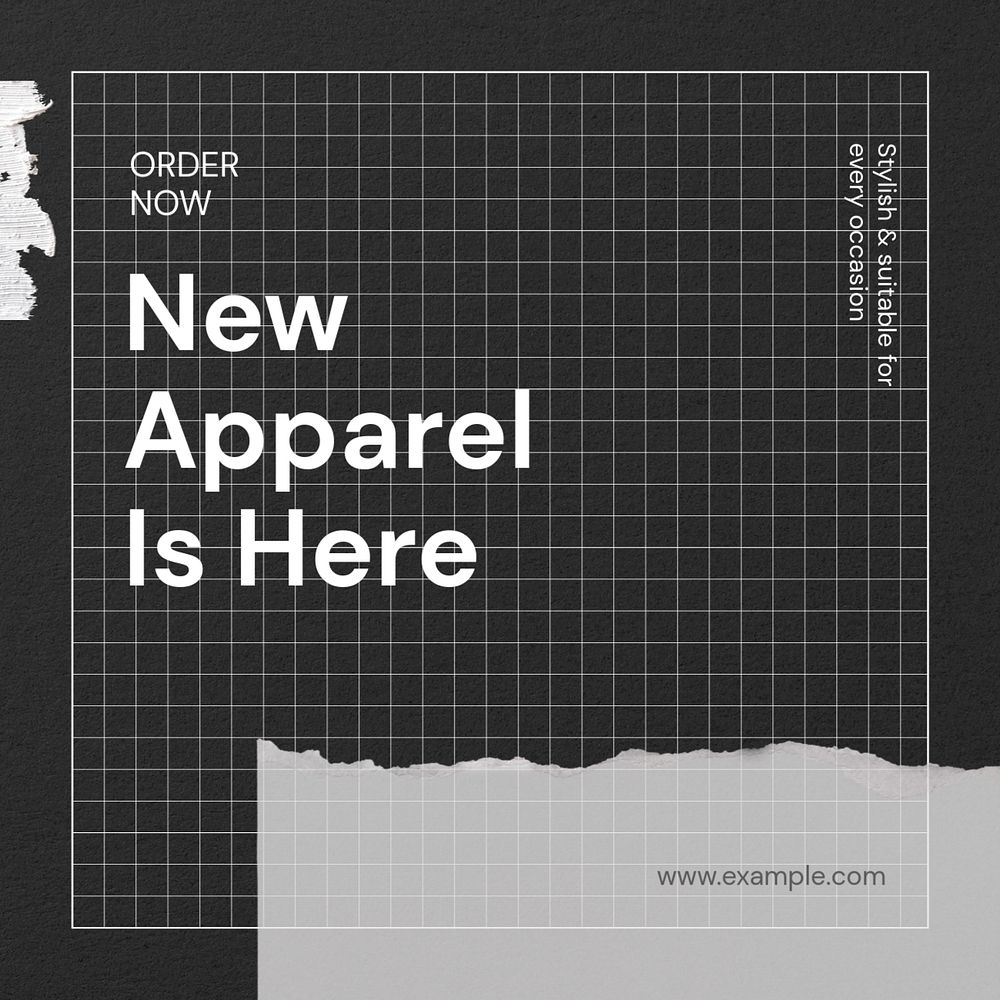 New apparel Instagram post template, editable text