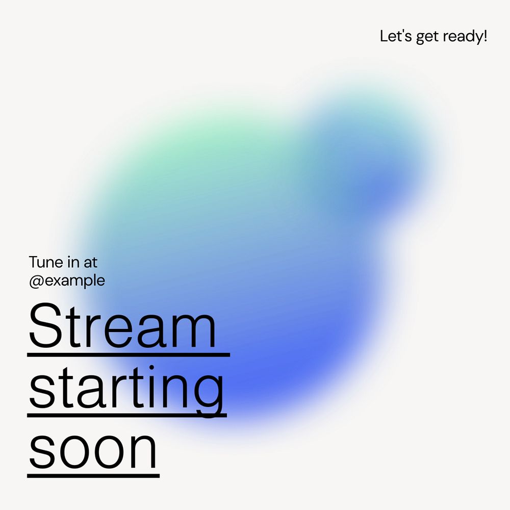 Streaming soon Instagram post template, editable text