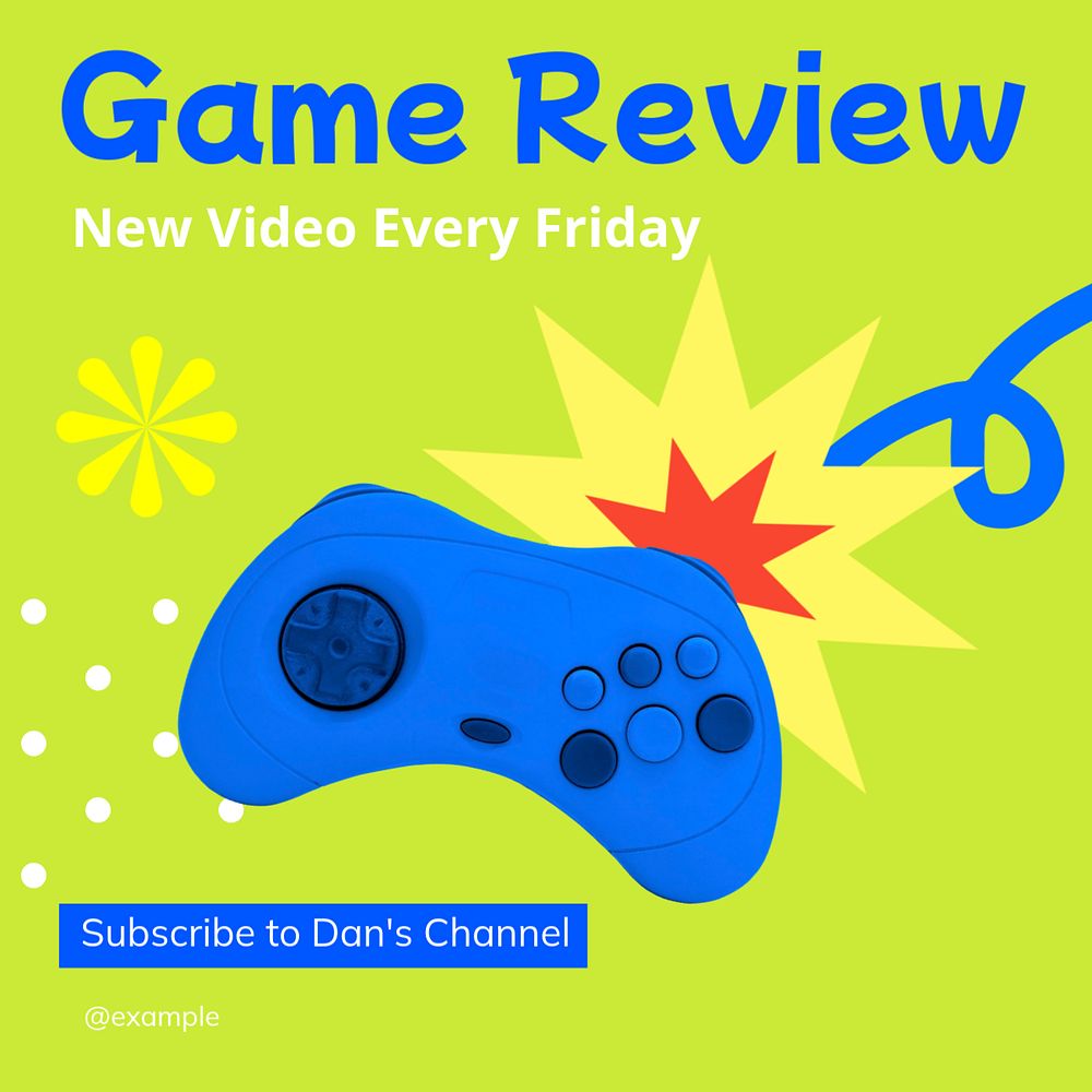 Game review Instagram post template, editable text