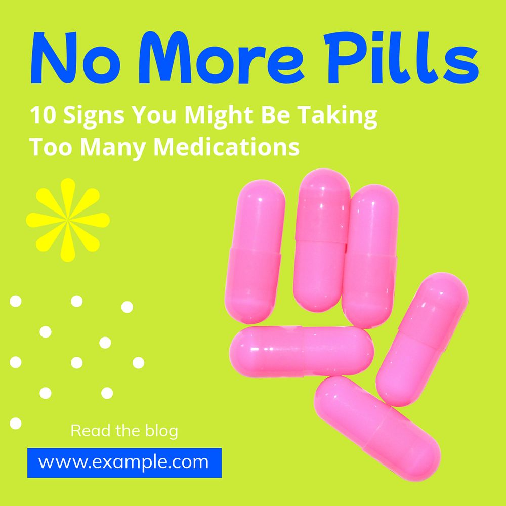 Pills & medication Instagram post template, editable text