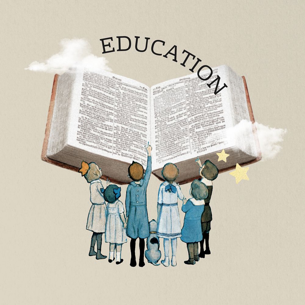 Education word editable collage art. Remixed by rawpixel.