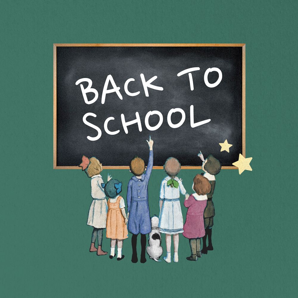 Back to school word editable collage art. Remixed by rawpixel.