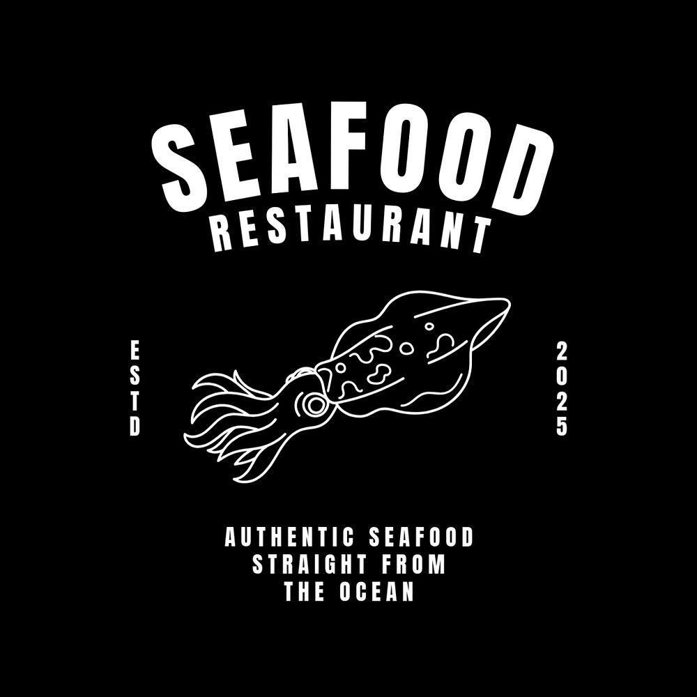 Seafood restaurant  logo template, editable design