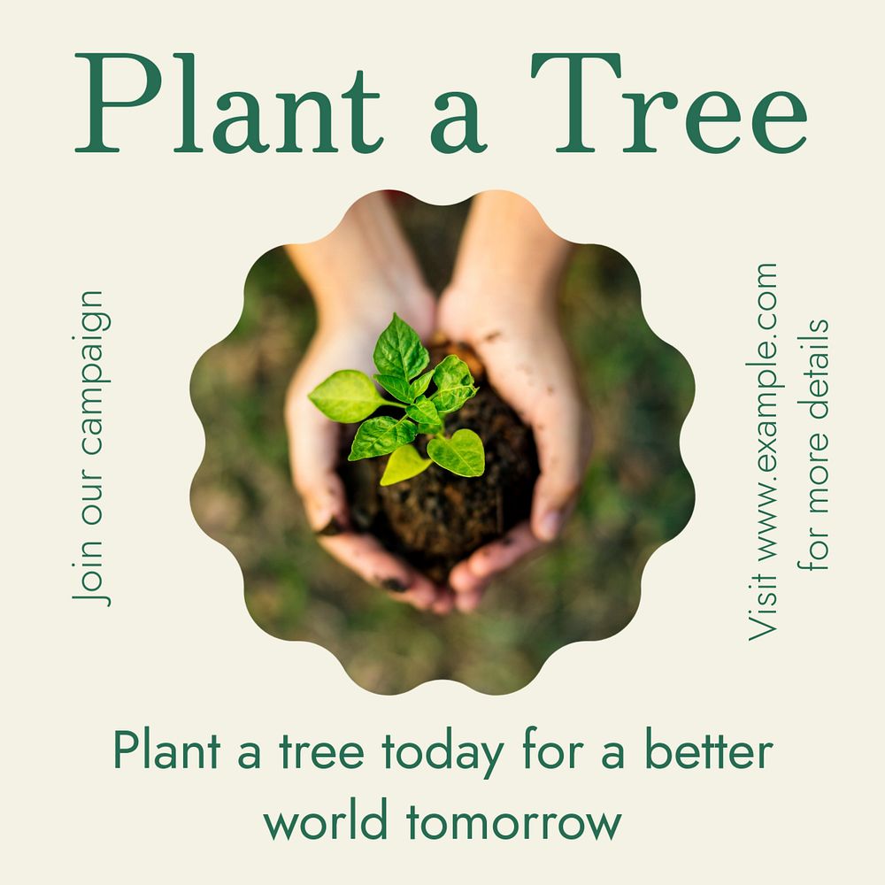 Plant a tree Instagram post template, editable text