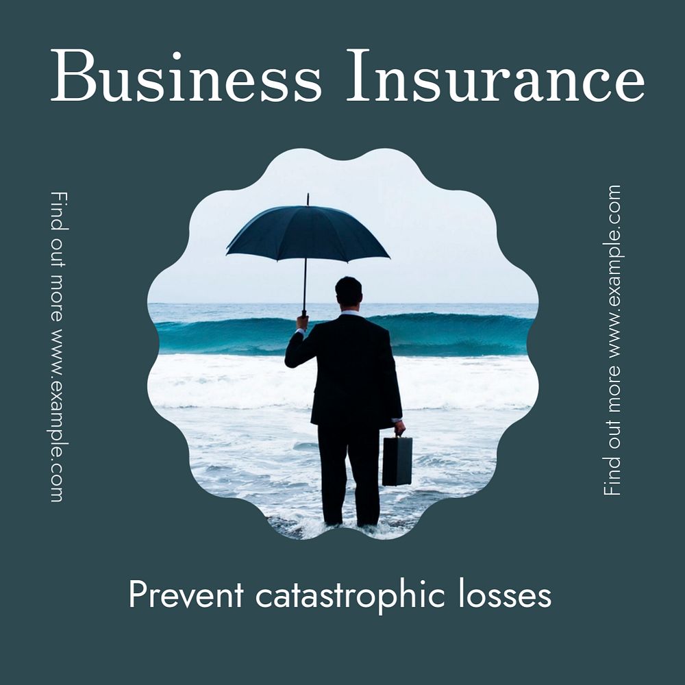 Business insurance Instagram post template, editable text