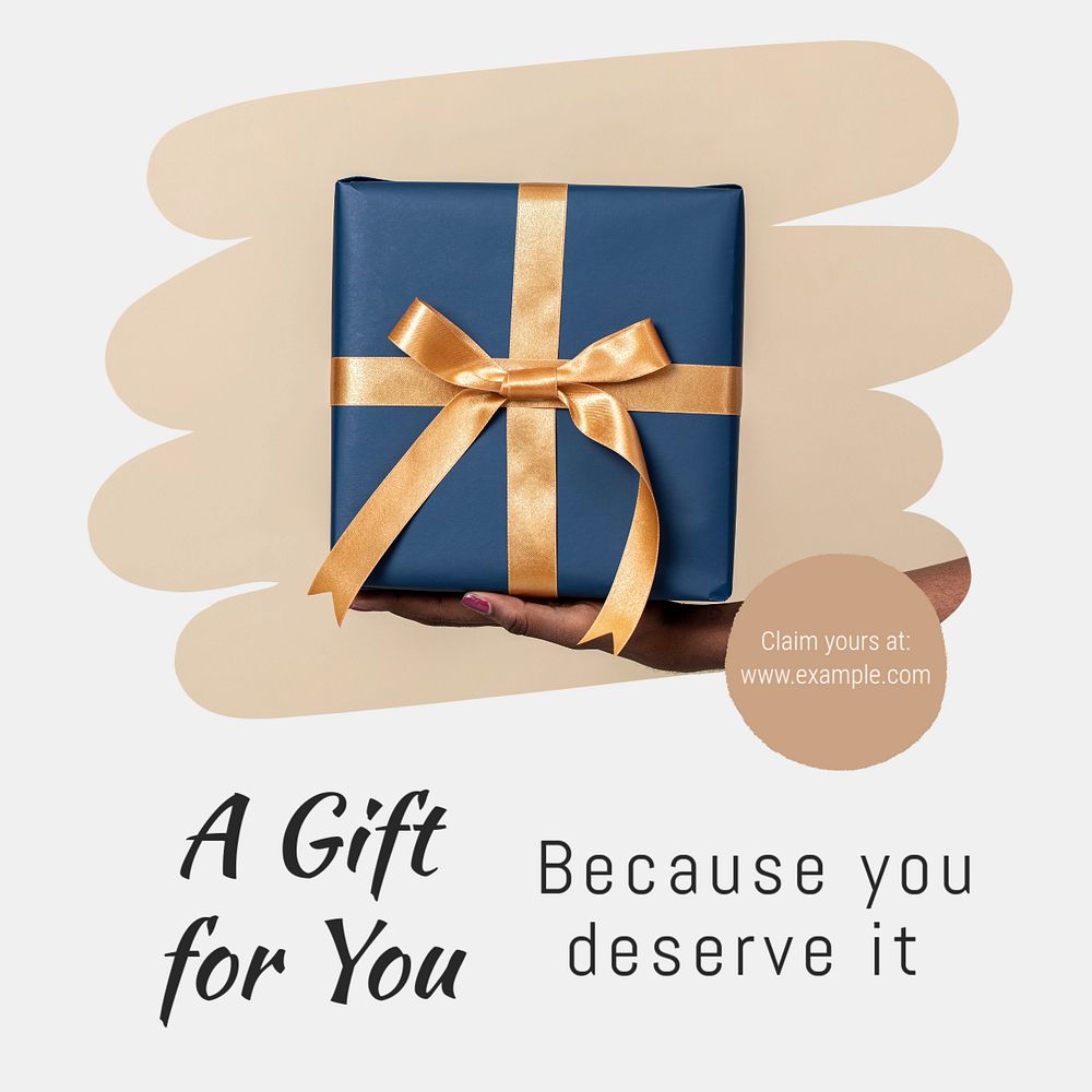 Free gift Instagram post template, editable text